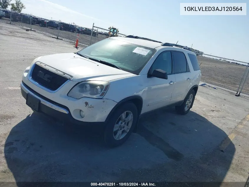 2010 GMC Acadia Sle VIN: 1GKLVLED3AJ120564 Lot: 40470251