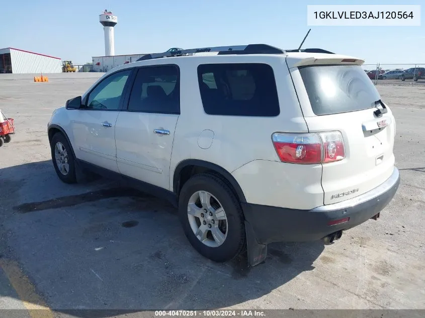 2010 GMC Acadia Sle VIN: 1GKLVLED3AJ120564 Lot: 40470251