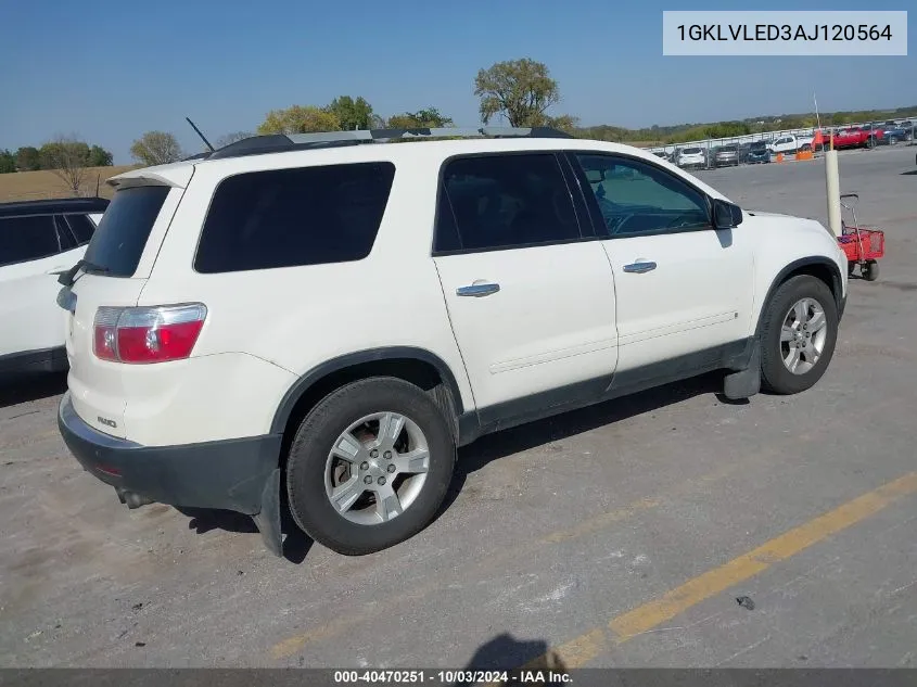 2010 GMC Acadia Sle VIN: 1GKLVLED3AJ120564 Lot: 40470251