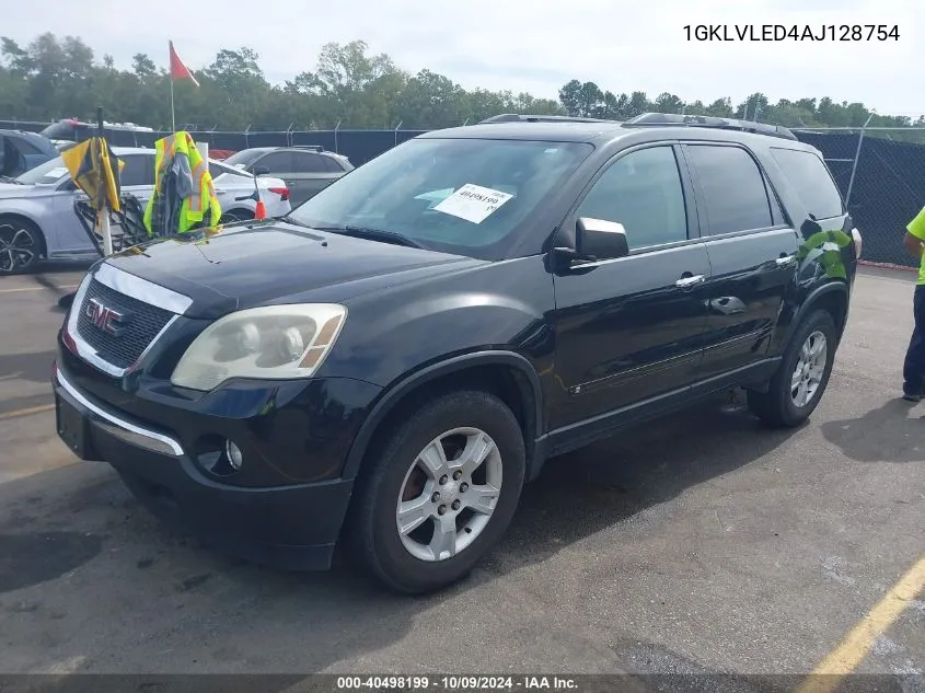 2010 GMC Acadia Sle VIN: 1GKLVLED4AJ128754 Lot: 40498199