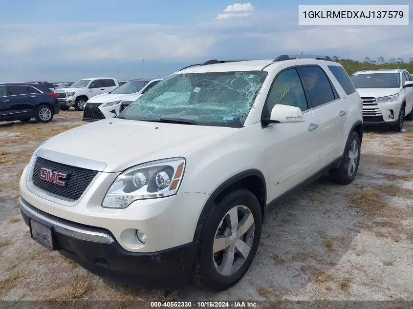 2010 GMC Acadia Slt-1 VIN: 1GKLRMEDXAJ137579 Lot: 40552330