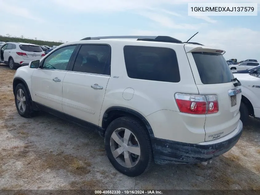 2010 GMC Acadia Slt-1 VIN: 1GKLRMEDXAJ137579 Lot: 40552330