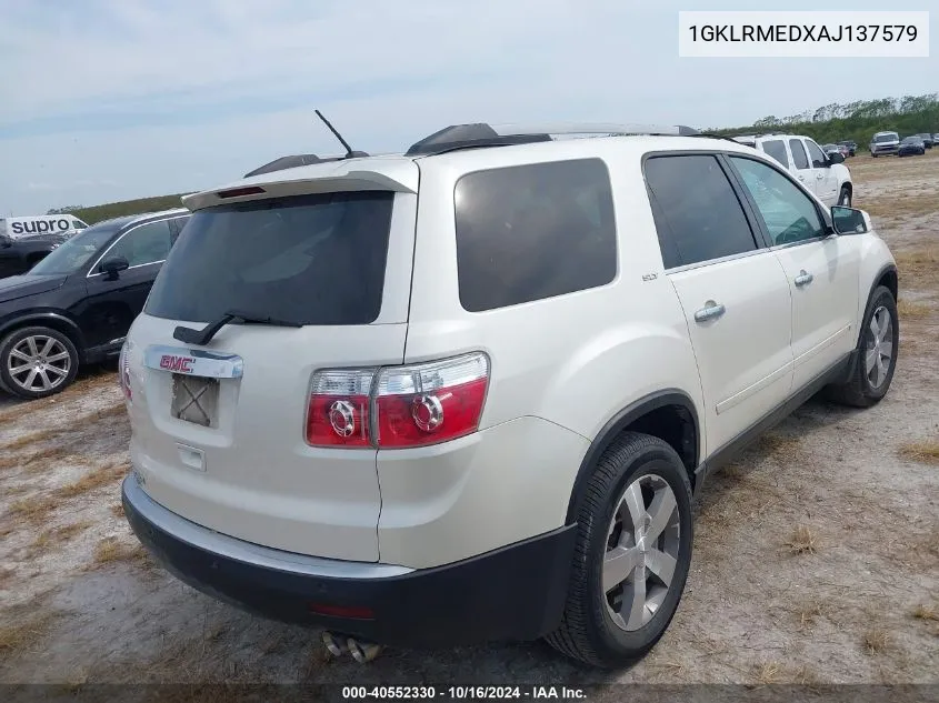 2010 GMC Acadia Slt-1 VIN: 1GKLRMEDXAJ137579 Lot: 40552330