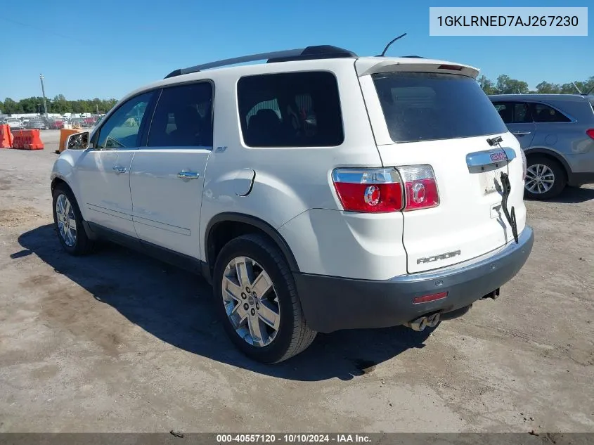 2010 GMC Acadia Slt-2 VIN: 1GKLRNED7AJ267230 Lot: 40557120