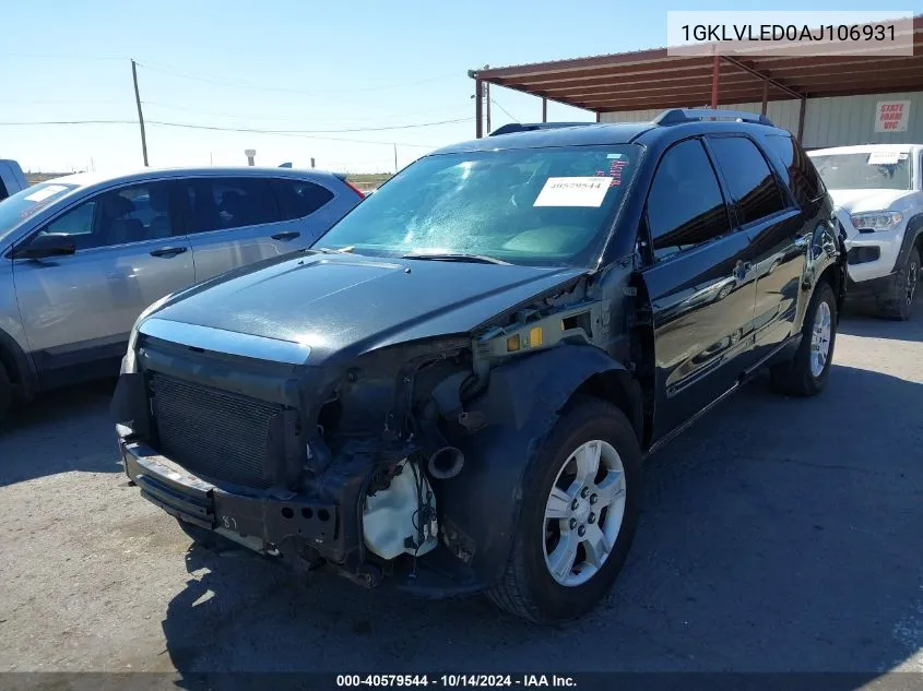 2010 GMC Acadia Sle VIN: 1GKLVLED0AJ106931 Lot: 40579544