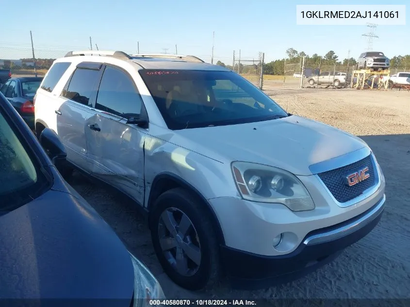 2010 GMC Acadia Slt-1 VIN: 1GKLRMED2AJ141061 Lot: 40580870