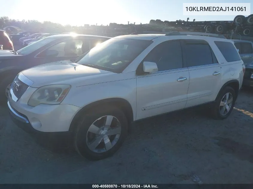 2010 GMC Acadia Slt-1 VIN: 1GKLRMED2AJ141061 Lot: 40580870