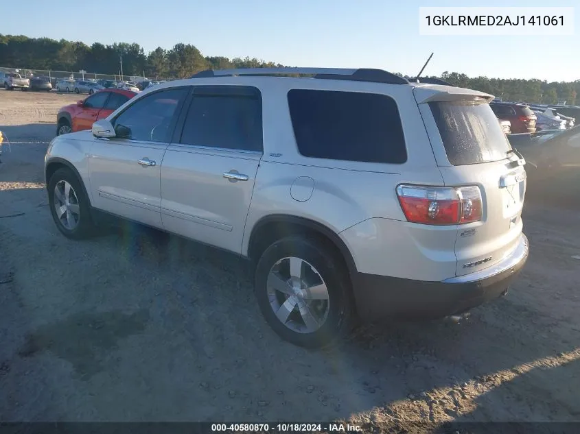 2010 GMC Acadia Slt-1 VIN: 1GKLRMED2AJ141061 Lot: 40580870