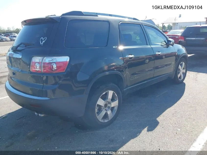 2010 GMC Acadia Slt-1 VIN: 1GKLRMEDXAJ109104 Lot: 40581866