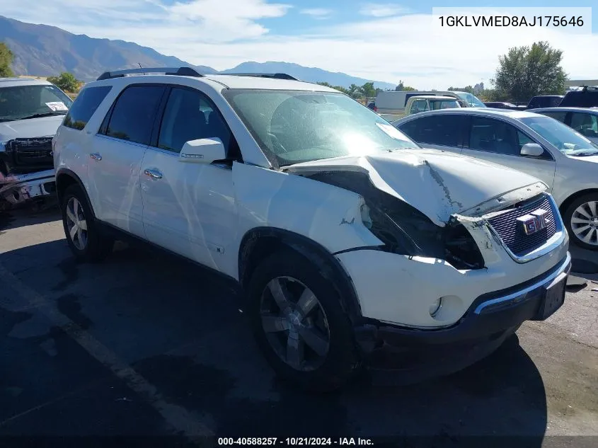 2010 GMC Acadia Slt-1 VIN: 1GKLVMED8AJ175646 Lot: 40588257