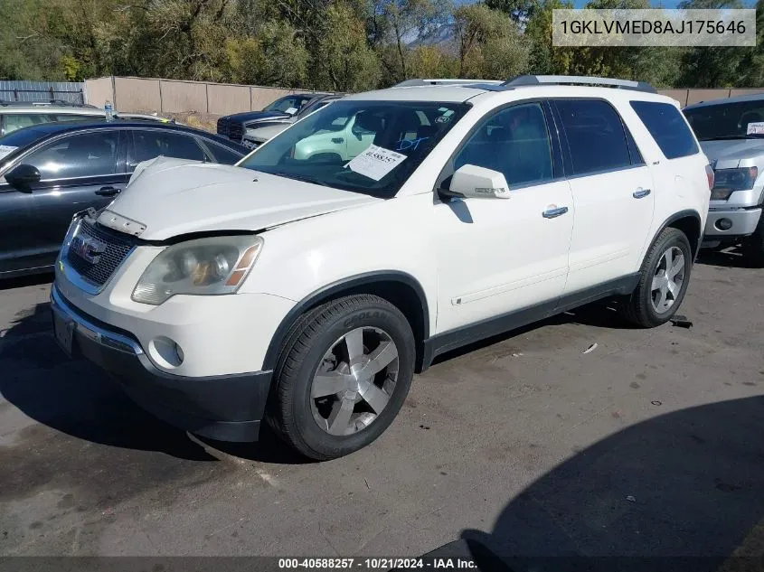 2010 GMC Acadia Slt-1 VIN: 1GKLVMED8AJ175646 Lot: 40588257