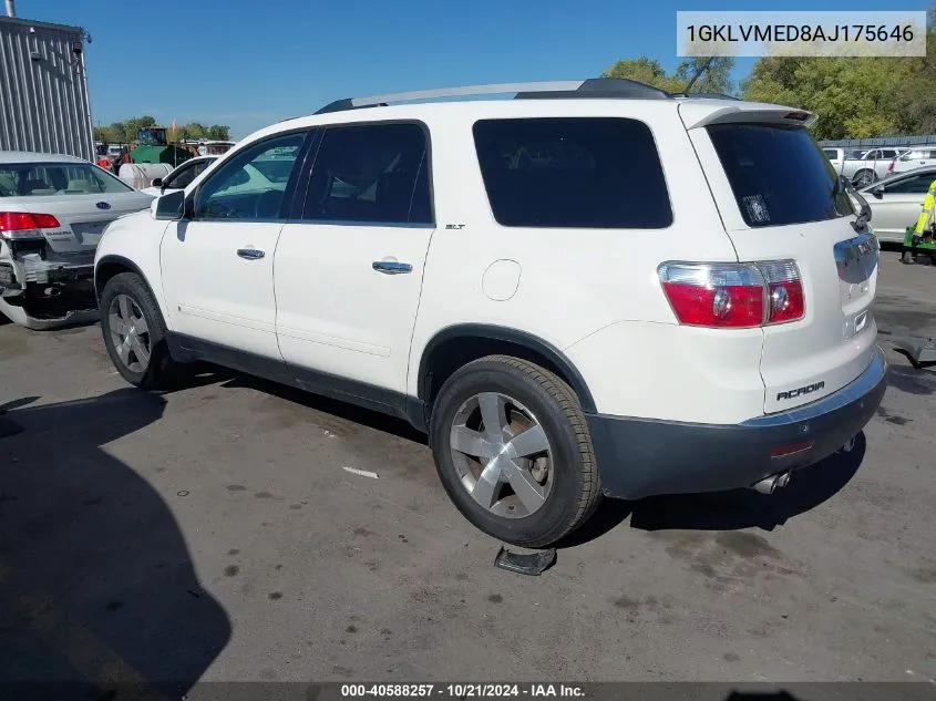 2010 GMC Acadia Slt-1 VIN: 1GKLVMED8AJ175646 Lot: 40588257