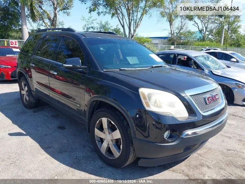 2010 GMC Acadia Slt-1 VIN: 1GKLRMED5AJ106434 Lot: 40602405