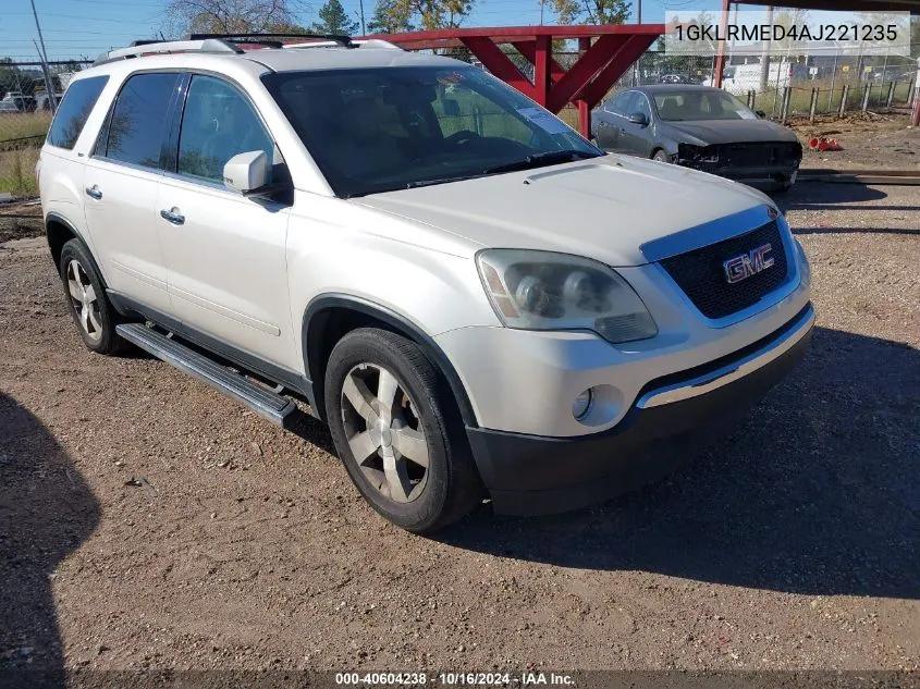 2010 GMC Acadia Slt-1 VIN: 1GKLRMED4AJ221235 Lot: 40604238