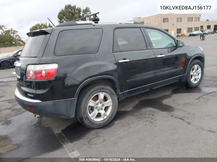 2010 GMC Acadia Sl VIN: 1GKLVKED8AJ156177 Lot: 40609942