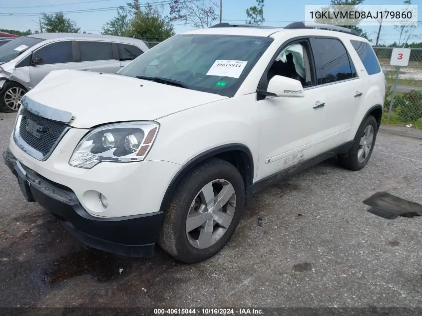 2010 GMC Acadia Slt-1 VIN: 1GKLVMED8AJ179860 Lot: 40615044