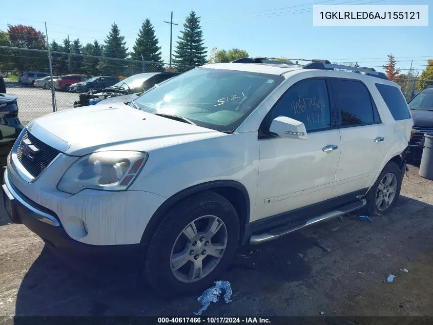 2010 GMC Acadia Sle VIN: 1GKLRLED6AJ155121 Lot: 40617466