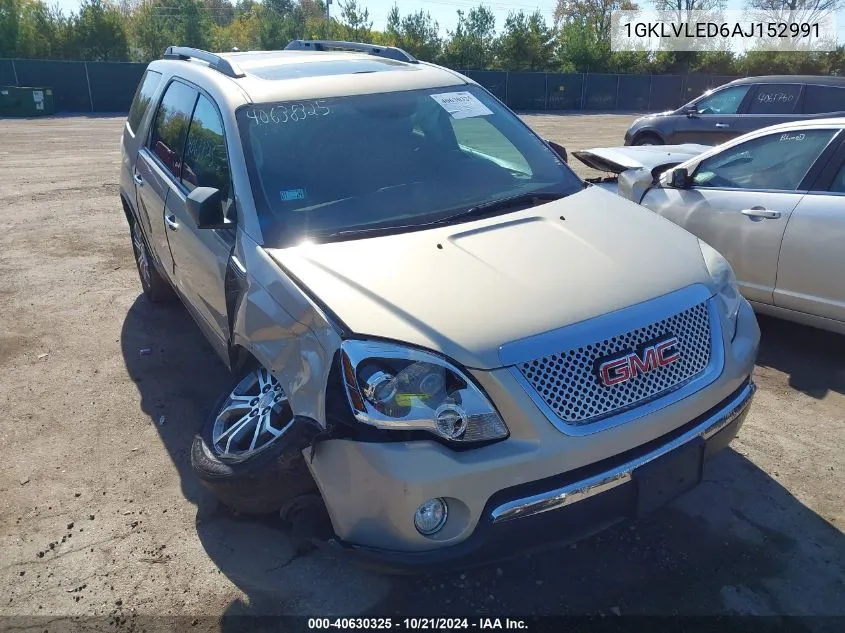 2010 GMC Acadia Sle VIN: 1GKLVLED6AJ152991 Lot: 40630325