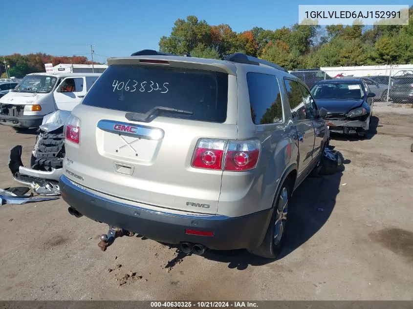 2010 GMC Acadia Sle VIN: 1GKLVLED6AJ152991 Lot: 40630325