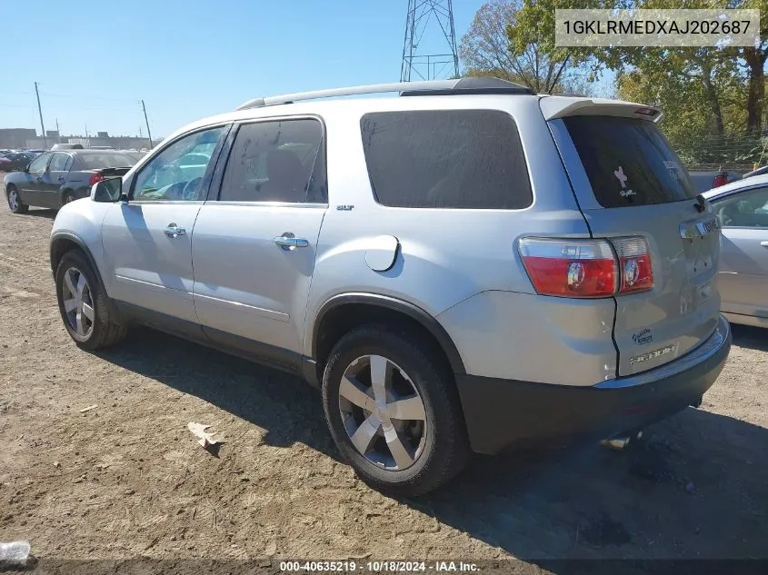 2010 GMC Acadia Slt-1 VIN: 1GKLRMEDXAJ202687 Lot: 40635219