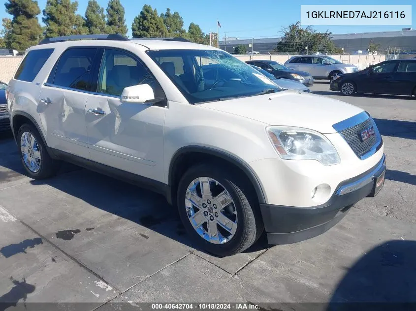 2010 GMC Acadia Slt-2 VIN: 1GKLRNED7AJ216116 Lot: 40642704