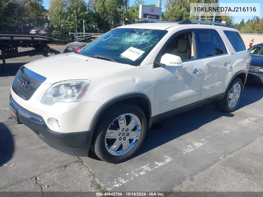 2010 GMC Acadia Slt-2 VIN: 1GKLRNED7AJ216116 Lot: 40642704