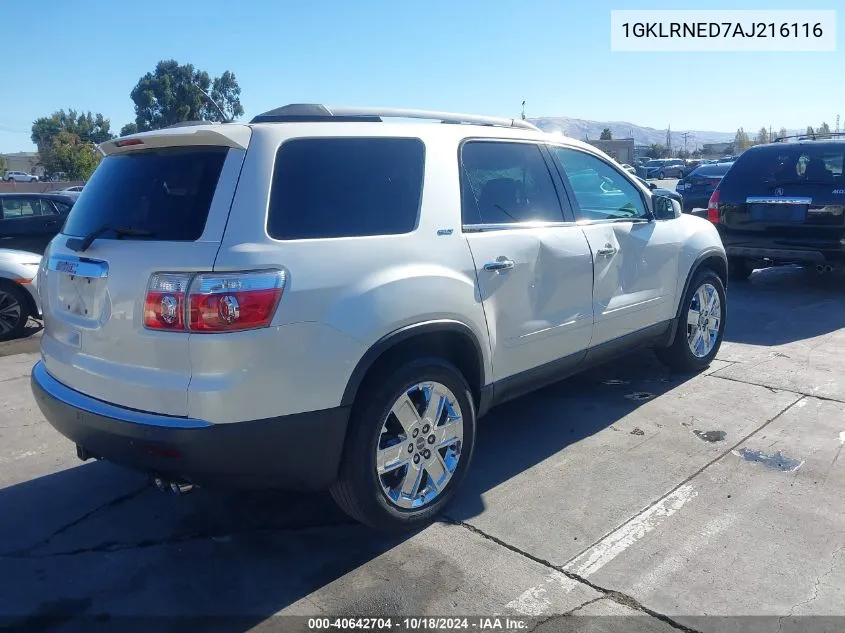 2010 GMC Acadia Slt-2 VIN: 1GKLRNED7AJ216116 Lot: 40642704