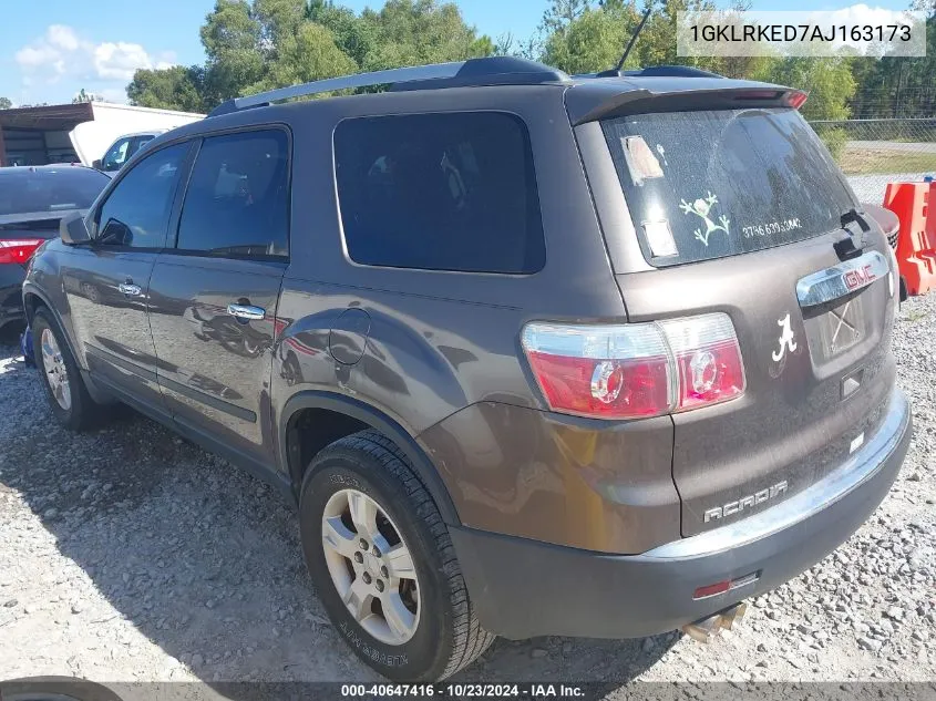 2010 GMC Acadia Sl VIN: 1GKLRKED7AJ163173 Lot: 40647416