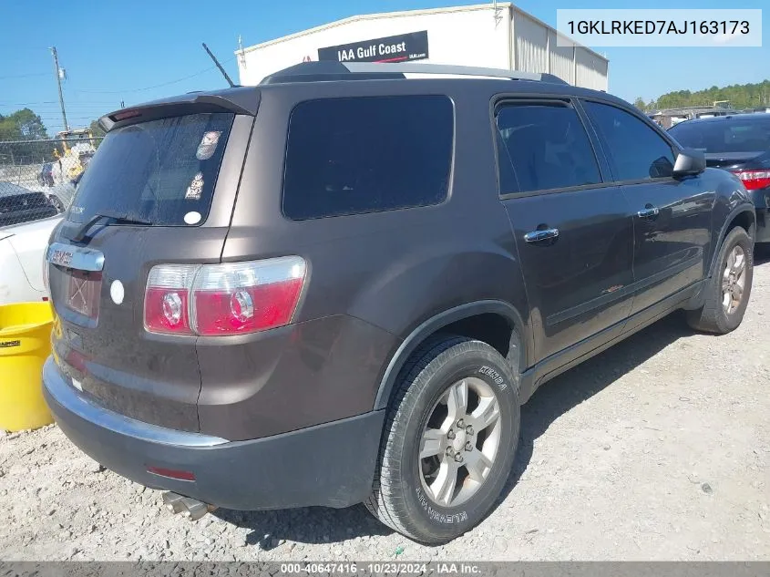 2010 GMC Acadia Sl VIN: 1GKLRKED7AJ163173 Lot: 40647416