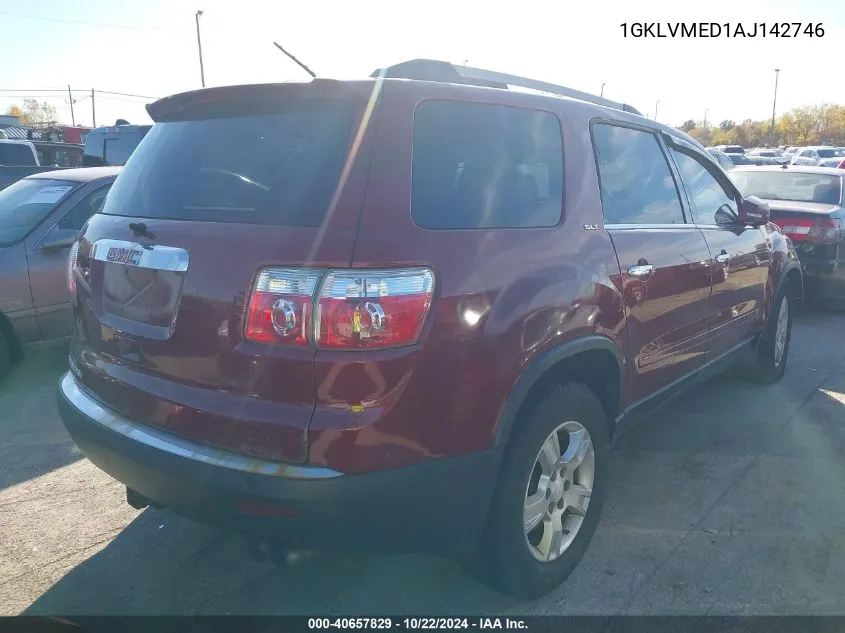 1GKLVMED1AJ142746 2010 GMC Acadia Slt-1