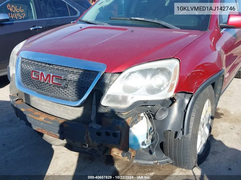 1GKLVMED1AJ142746 2010 GMC Acadia Slt-1