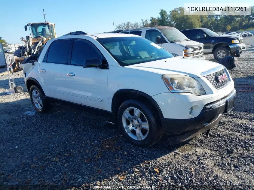 2010 GMC Acadia Sle VIN: 1GKLRLED8AJ117261 Lot: 40666395