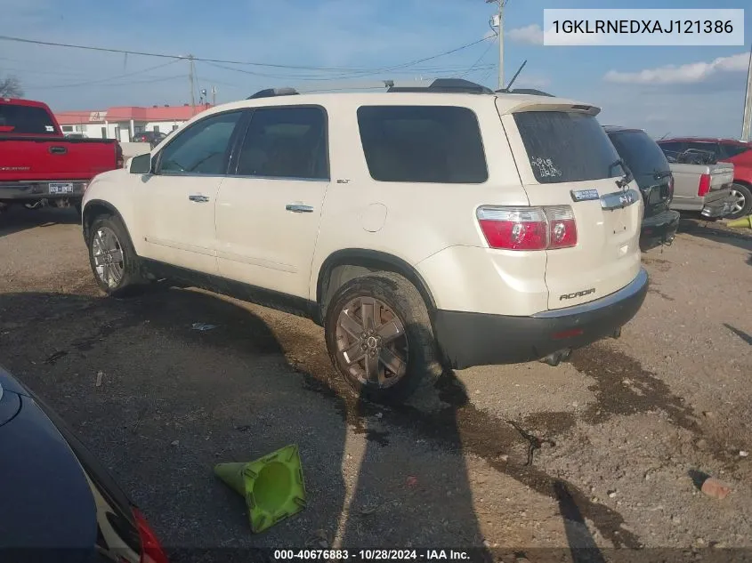 2010 GMC Acadia Slt-2 VIN: 1GKLRNEDXAJ121386 Lot: 40676883