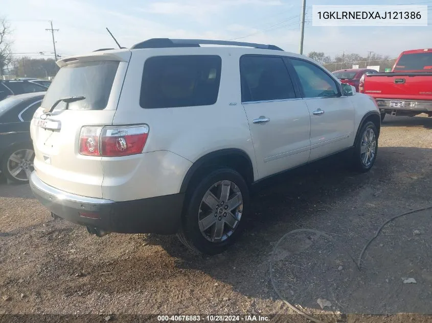 2010 GMC Acadia Slt-2 VIN: 1GKLRNEDXAJ121386 Lot: 40676883