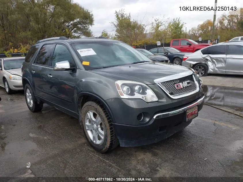 2010 GMC Acadia Sl VIN: 1GKLRKED6AJ250143 Lot: 40717862