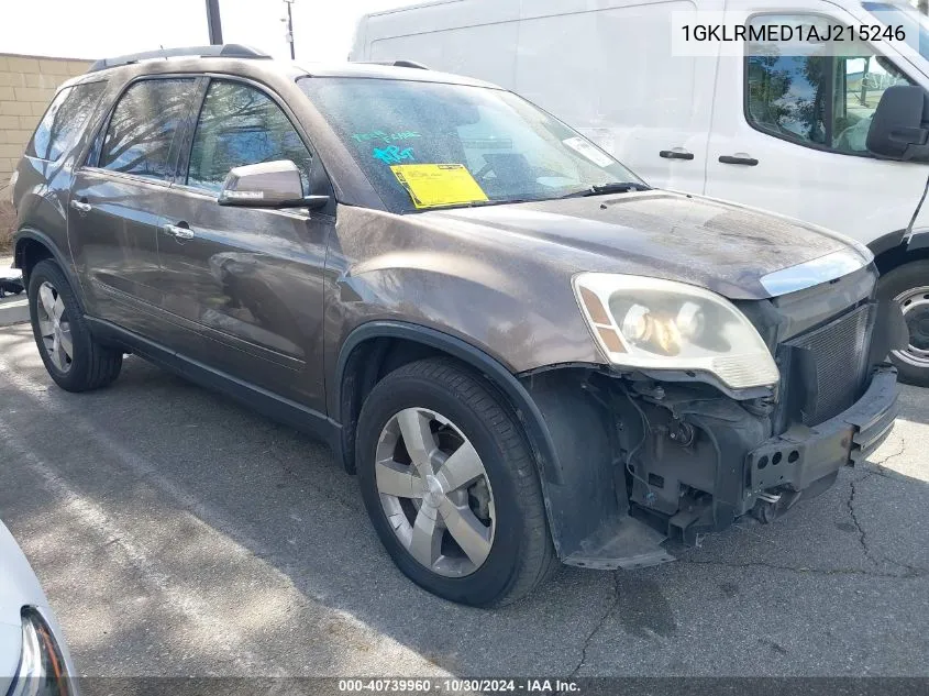 2010 GMC Acadia Slt-1 VIN: 1GKLRMED1AJ215246 Lot: 40739960