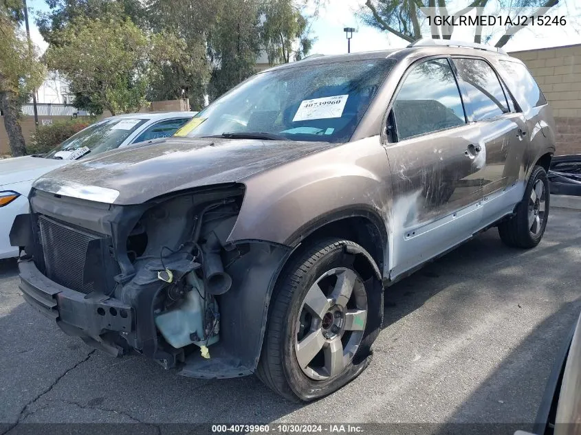 2010 GMC Acadia Slt-1 VIN: 1GKLRMED1AJ215246 Lot: 40739960