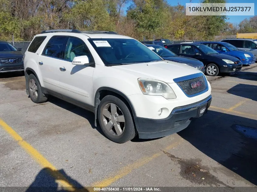 2010 GMC Acadia Slt-1 VIN: 1GKLVMED1AJ257377 Lot: 40758430