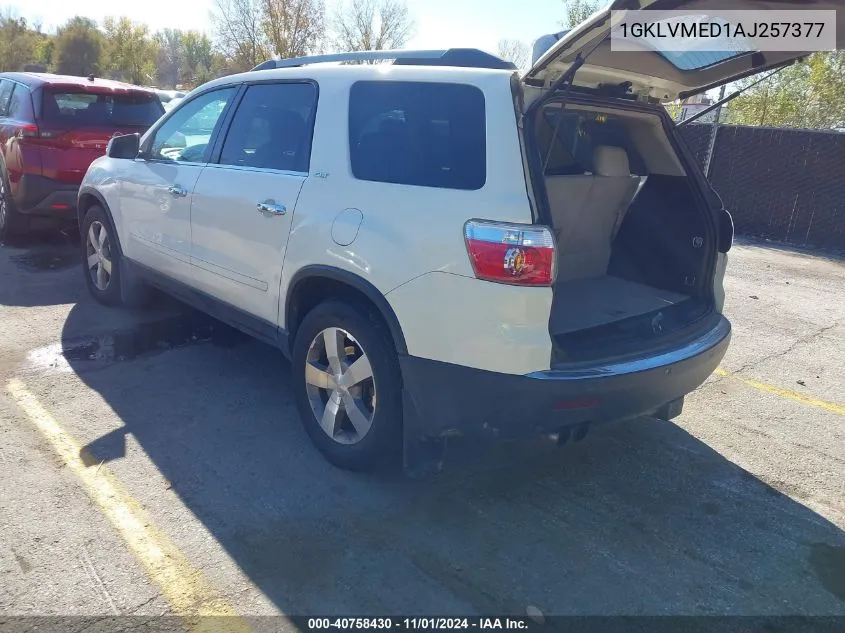 2010 GMC Acadia Slt-1 VIN: 1GKLVMED1AJ257377 Lot: 40758430