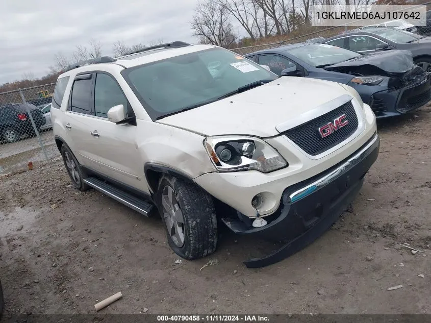 2010 GMC Acadia Slt-1 VIN: 1GKLRMED6AJ107642 Lot: 40790458