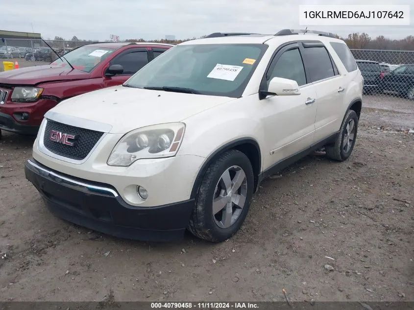 2010 GMC Acadia Slt-1 VIN: 1GKLRMED6AJ107642 Lot: 40790458