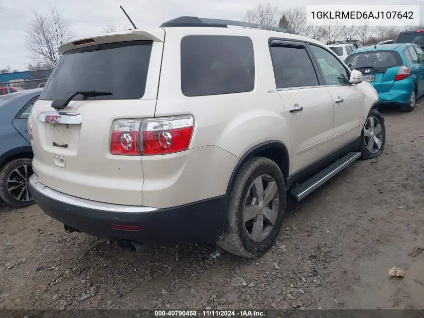 2010 GMC Acadia Slt-1 VIN: 1GKLRMED6AJ107642 Lot: 40790458