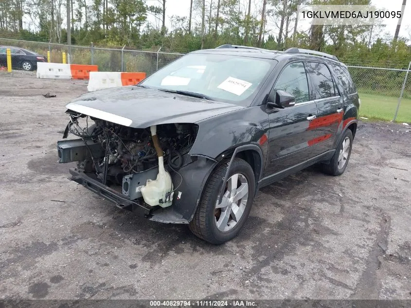 2010 GMC Acadia Slt-1 VIN: 1GKLVMED6AJ190095 Lot: 40829794