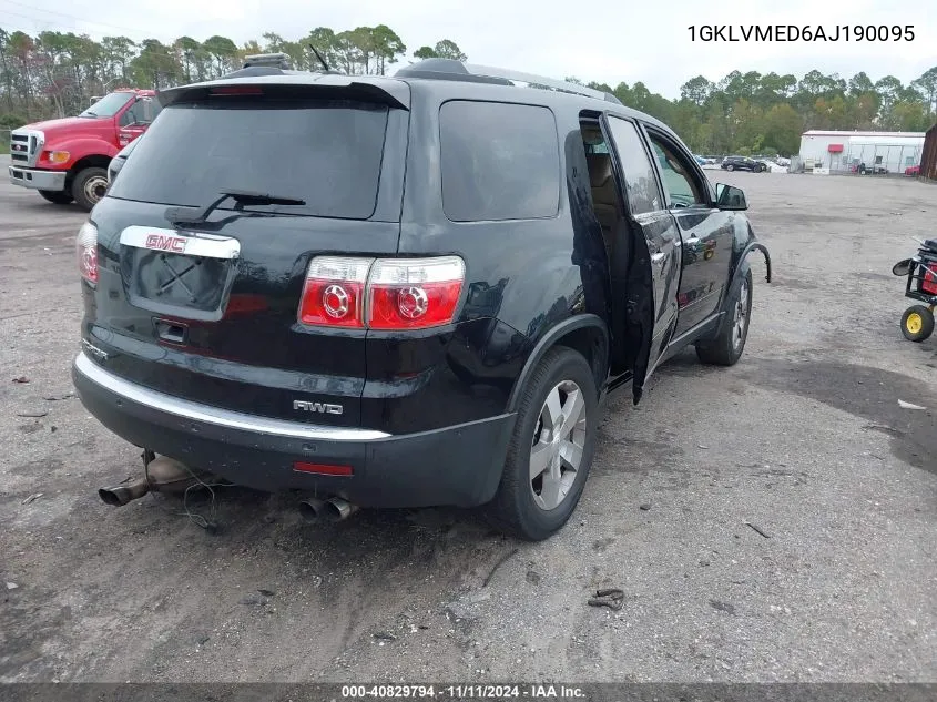 2010 GMC Acadia Slt-1 VIN: 1GKLVMED6AJ190095 Lot: 40829794