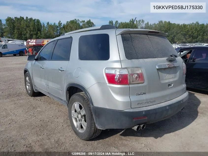 2011 GMC Acadia Sle VIN: 1GKKVPED5BJ175330 Lot: 12099285