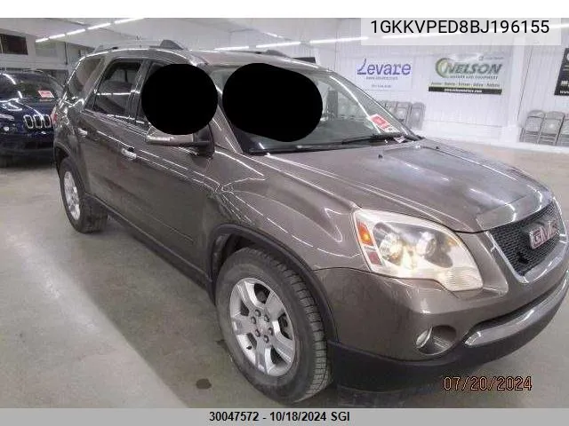 1GKKVPED8BJ196155 2011 GMC Acadia Sle