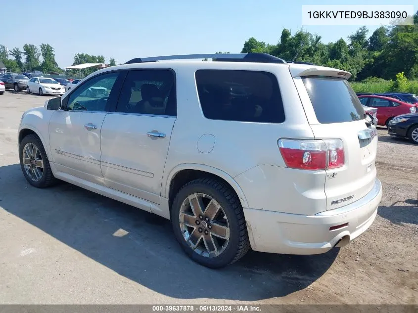 2011 GMC Acadia Denali VIN: 1GKKVTED9BJ383090 Lot: 39637878