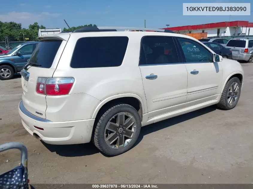 2011 GMC Acadia Denali VIN: 1GKKVTED9BJ383090 Lot: 39637878