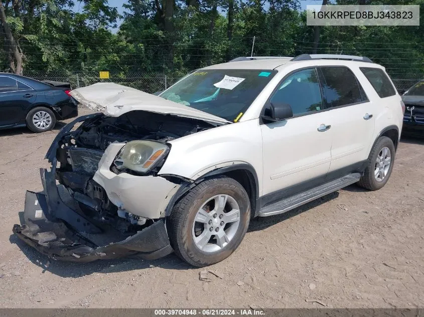 1GKKRPED8BJ343823 2011 GMC Acadia Sle