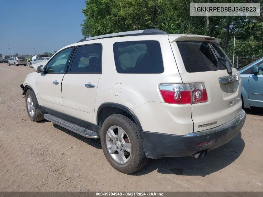 2011 GMC Acadia Sle VIN: 1GKKRPED8BJ343823 Lot: 39704948